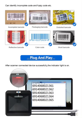 Un scanner de code à barres de bureau à un million de pixels à haute vitesse, lecteur de code à barres 2D sans mains DP8550