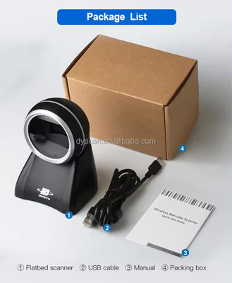 Scanner de codes à barres 2D omnidirectionnel pour ordinateur de bureau avec lecteur de codes à écran