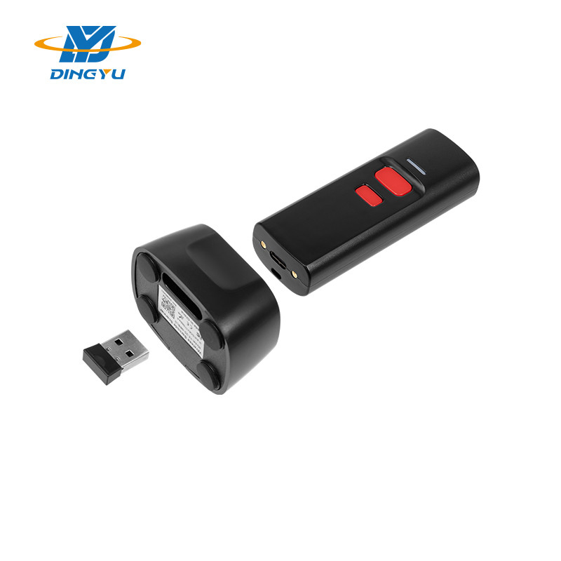Scanner de codes à barres portable sans fil 2D avec vitesse de décryptage de 25 cm/s et dock de charge
